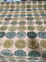 Load image into Gallery viewer, Jacquard Green Blossom Flower Upholstery Drapery Fabric BY THE YARD 54" Wide

