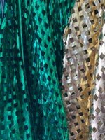 Load image into Gallery viewer, Laser cut foil 4 way stretch fishnet Fabric by the yard 60" wide
