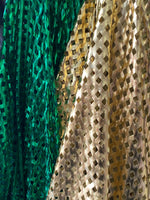 Load image into Gallery viewer, Laser cut foil 4 way stretch fishnet Fabric by the yard 60" wide
