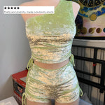 Load image into Gallery viewer, Lime Stretch Ice Velvet  crushed Fabric by the yard
