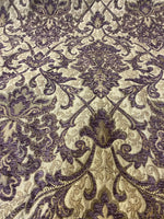 Load image into Gallery viewer, Lavender Damask Chenille Upholstery Fabric – Elegant Decorative Fabric by the Yard for Drapery, Pillows, Furniture, Crafts
