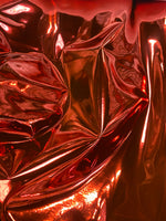 Load image into Gallery viewer, Vinyl faux leather Red Chrome Mirror Glossy Vinyl  Fabric for Shoes Bags Upholstery Sewing
