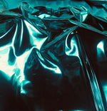 Load image into Gallery viewer, Faux leather/ Chrome Mirror/ for Shoes Bags / Clothing / Upholstery- Turquoise
