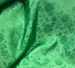 Load image into Gallery viewer, Brocade jacquard  Satin Floral / Kelly green 58" wide per yard
