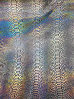 Load image into Gallery viewer, Silver pearl Snake Hologram Spandex4 way stretch 58" wide
