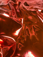 Load image into Gallery viewer, Vinyl faux leather Red Chrome Mirror Glossy Vinyl  Fabric for Shoes Bags Upholstery Sewing
