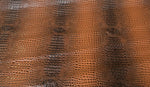 Load image into Gallery viewer, Swamp gator Vinyl faux leather Mocha brown upholstery fabrics by yard
