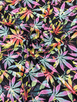 Load image into Gallery viewer, Stretch spandex multicolored , Tie dye Nylon FLOWER  (PLANT) leaves sold by the yard
