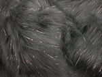 Load image into Gallery viewer, Grey  Sparkle Faux Fur Fabric Per Yard 60" wide

