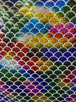 Load image into Gallery viewer, 4-Way Stretch rainbow hologram scales  Mermaid Hologram Spandex  Fabric by the yard
