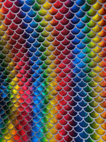 Load image into Gallery viewer, 4-Way Stretch rainbow scales  Mermaid Hologram Spandex  Fabric by the yard
