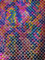 Load image into Gallery viewer, 4-Way Stretch neon rainbow scales  Mermaid Hologram Spandex  Fabric by the yard
