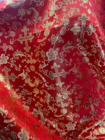 Load image into Gallery viewer, Metallic Brocade church Fabric  By the Yard 56” wide
