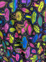 Load image into Gallery viewer, Mushroom multi neon colors Spandex Fabric by the yard
