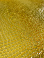 Load image into Gallery viewer, Swamp 3D Croco  passion yellow, embossed Faux vinyl fake upholstery, handbags fabrics
