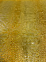 Load image into Gallery viewer, Swamp 3D Croco  passion yellow, embossed Faux vinyl fake upholstery, handbags fabrics

