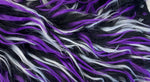 Load image into Gallery viewer, 58"  Wide Spike Faux fur white purple on black Upholstery Fabric by the yard
