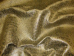 Load image into Gallery viewer, Jade metallic Gator upholstery Faux vinyl fabric per yard
