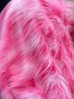 Load image into Gallery viewer, 58"  Wide Faux fur fabric, Multi pink white Upholstery by the yard
