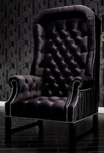 Load image into Gallery viewer, BLACK Cotton Rayon Blend Velvet Upholstery Drapery Luxurious Majestic Glam Fabric By The Yard 54" Wide
