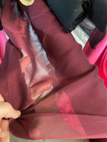 Load image into Gallery viewer, Two tone Burgundy opaque chiffon Fabric by the yard
