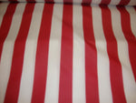 Load image into Gallery viewer, Waterproof Outdoor Canvas fabric Red White Striped  60" 600 Denier wide per yard
