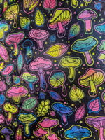 Load image into Gallery viewer, Stretch velvet mystique Mushroom multi neon colors Spandex Fabric by the yard
