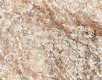 Load image into Gallery viewer, Satin Bridal Petal Rosette on mesh Floral Fabric 52" Wide Sold By The Yard
