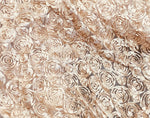 Load image into Gallery viewer, Beige satin Rosette 3D Flower fabric BY THE YARD 54" Wide
