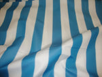 Load image into Gallery viewer, Aqua/white Striped Waterproof Outdoor fabric 60" wide per yard
