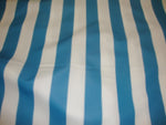 Load image into Gallery viewer, Aqua/white Striped Waterproof Outdoor fabric 60" wide per yard
