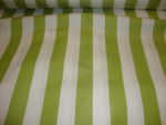 Load image into Gallery viewer, Lime/ white Striped Waterproof Outdoor  fabric 60" wide per yard
