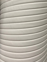 Load image into Gallery viewer, Vinyl  Leather Faux vinyl white 2” stripe Quilted  auto headliner headboard fabric with 3/8" Foam Backing Upholstery 52" Wide
