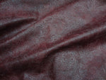 Load image into Gallery viewer, Wine Western Embossed Floral Faux Leather vinyl upholstery fabric per yard
