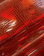 Load image into Gallery viewer, Faux Leather vinyl, Upholstery Crafts Crocodile,  Hologram fabric 54” wide
