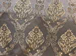 Load image into Gallery viewer, Damask on Taupe Renaissance Jacquard  Upholstery drapery fabric by the yard

