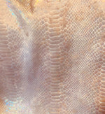 Load image into Gallery viewer, Peach Stretch Velvet pearl snake fabric by the yard 60" Wide
