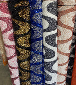 Load image into Gallery viewer, sequin Wave Design On stretch velvet all over 5mm shining sequins 2-way stretch, sold by the yard.
