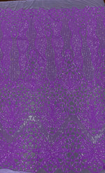 Load image into Gallery viewer, Sequin liac on lavender mesh , 4-way Stretch, Fabric 54" Sold By the Yard, Wedding, Prom, Dresses, Lingerie, Pageant

