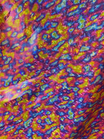 Load image into Gallery viewer, Leopard yellow/blue 4 way stretch spandex fabric
