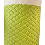 Load image into Gallery viewer, Vinyl  Champion lime Quilted auto headliner fabric  3/8" Foam Backing Upholstery 52" Wide
