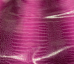 Load image into Gallery viewer, Vinyl faux leather Apparel clothing  violet Crocodile Wally embossed bags fabric sold per yard 54" Wide

