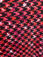 Load image into Gallery viewer, Houndstooth red/ black Spandex, 4 way stretch 58" wide
