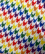 Load image into Gallery viewer, Stretch Nylon Spandex/ multi houndstooth on white. 60” wide fabric by the yard
