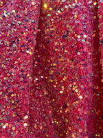 Load image into Gallery viewer, Iridescent sequin stretch velvet , 4-Way stretch  fabric by the yard 60" Wide
