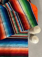 Load image into Gallery viewer, 14”x84” Colorful Mexican inspired stripe mantel runner table linen Party Cinco de mayo
