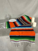Load image into Gallery viewer, 14”x84” Colorful Mexican inspired stripe mantel runner table linen Party Cinco de mayo
