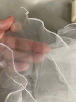 Load image into Gallery viewer, Ivory Ruffled Organza Fabric Draping Craft Wedding Party Decor Fabric dress  58" wide
