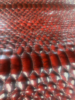 Load image into Gallery viewer, Dark red Mamba 3D Gator embossed Vinyl Leather Faux vinyl fake upholstery apparel bags fabrics
