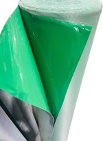 Load image into Gallery viewer, Kelly green patent faux vinyl upholstery fabric per yard
